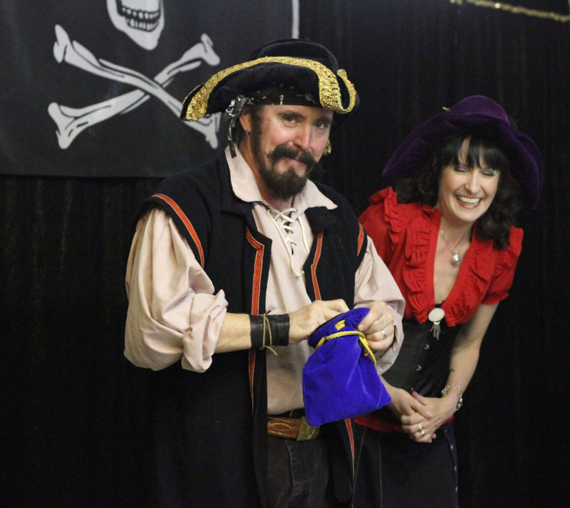 What's in the mysterious blue bag? Pirates Angelique and Markus Steelgrave won't tell!