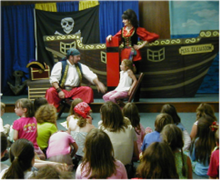 Treasure Reading, Pirate-Themed magic show for summer library reading programs, by The Steelgraves