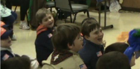 Cub Scouts enjoy The Steelgraves and their fun Blue and Gold Banquet magic entertainment