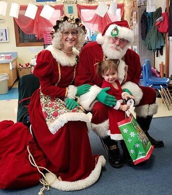 Santa and Mrs. Claus visit daycares and preschools throughout Southern Maine. 